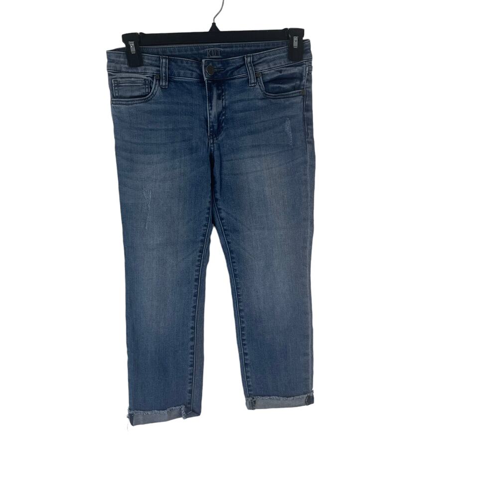Kut From Kloth Women's Size 4p Medium‎ Wash Mid Rise Capri Jeans